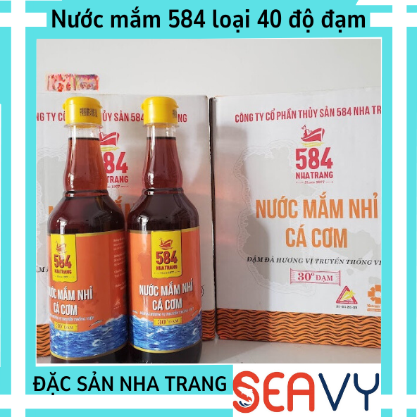 [FREE SHIP]Thùng 6 chai Nước mắm 584 Nha Trang loại 30 độ đạm truyền thồng nguyên chất đậm đặc[SEAVY NHA TRANG]