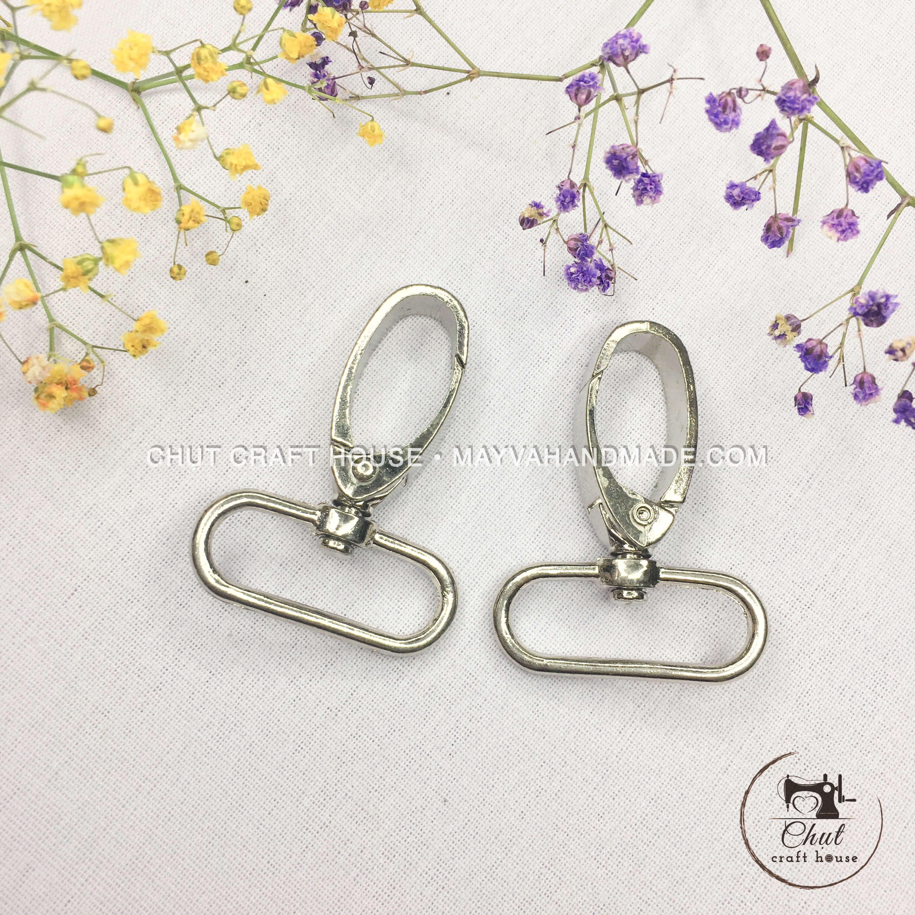 [Set 4 chiếc] Khoen móc càng cua BẠC - Phụ kiện may túi cặp balo - Đủ size Giá xưởng