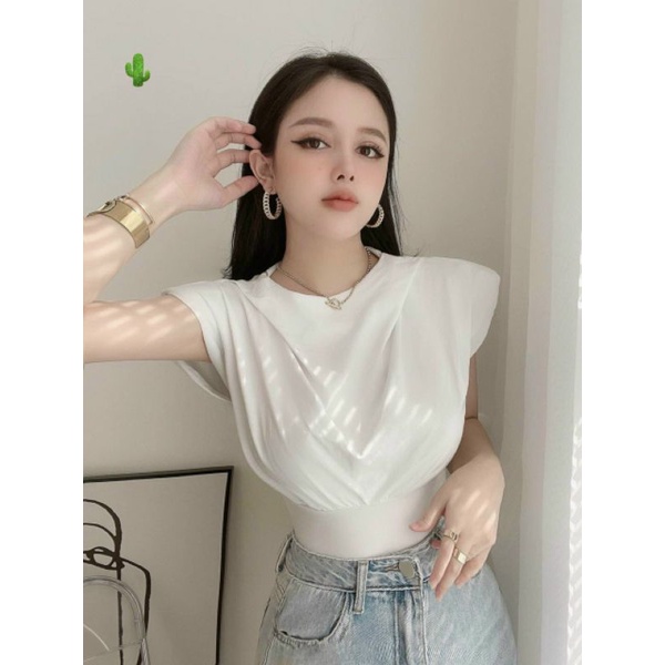 💞 Áo croptop ôm cánh dơi chất thun borip chuẩn đep, size<50kg💞