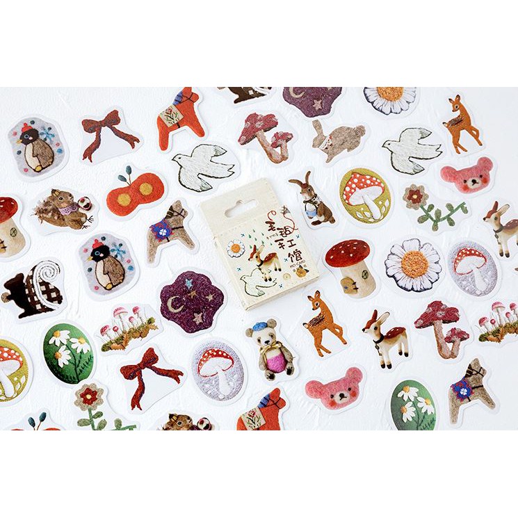 Bộ 46 sticker cây cỏ mùa đông hàn quốc dán trang trí e81 a