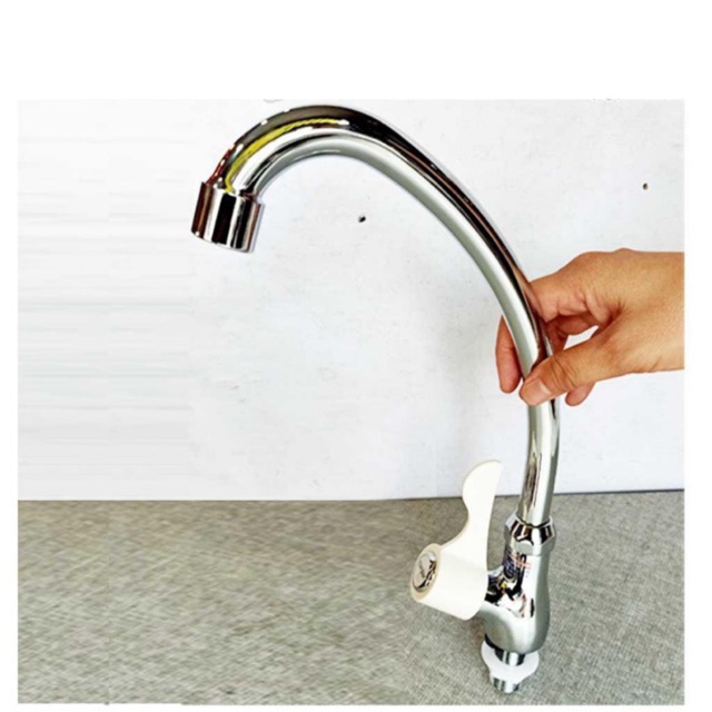 Vòi bếp, rửa chén bát lạnh Caesar cần cong K027C