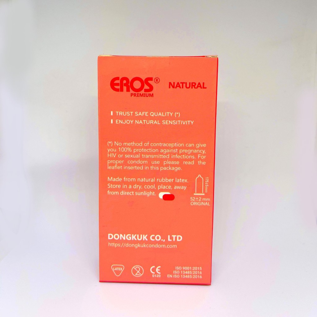 Bao Cao Su Siêu Mỏng Trơn EROS PREMIUM - Hộp 12 chiếc