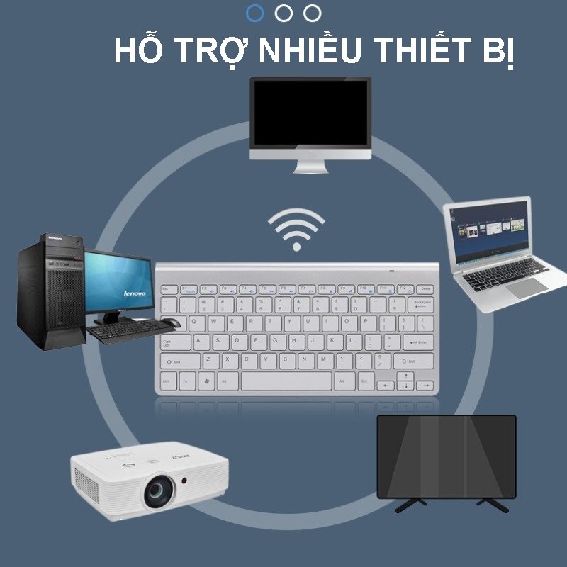 Bộ Bàn Phím Chuột Không Dây Mini K908 – Bluetooth 5.0 & USB 2.4G – Silent – Dùng Cho PC, Laptop, Điện Thoại