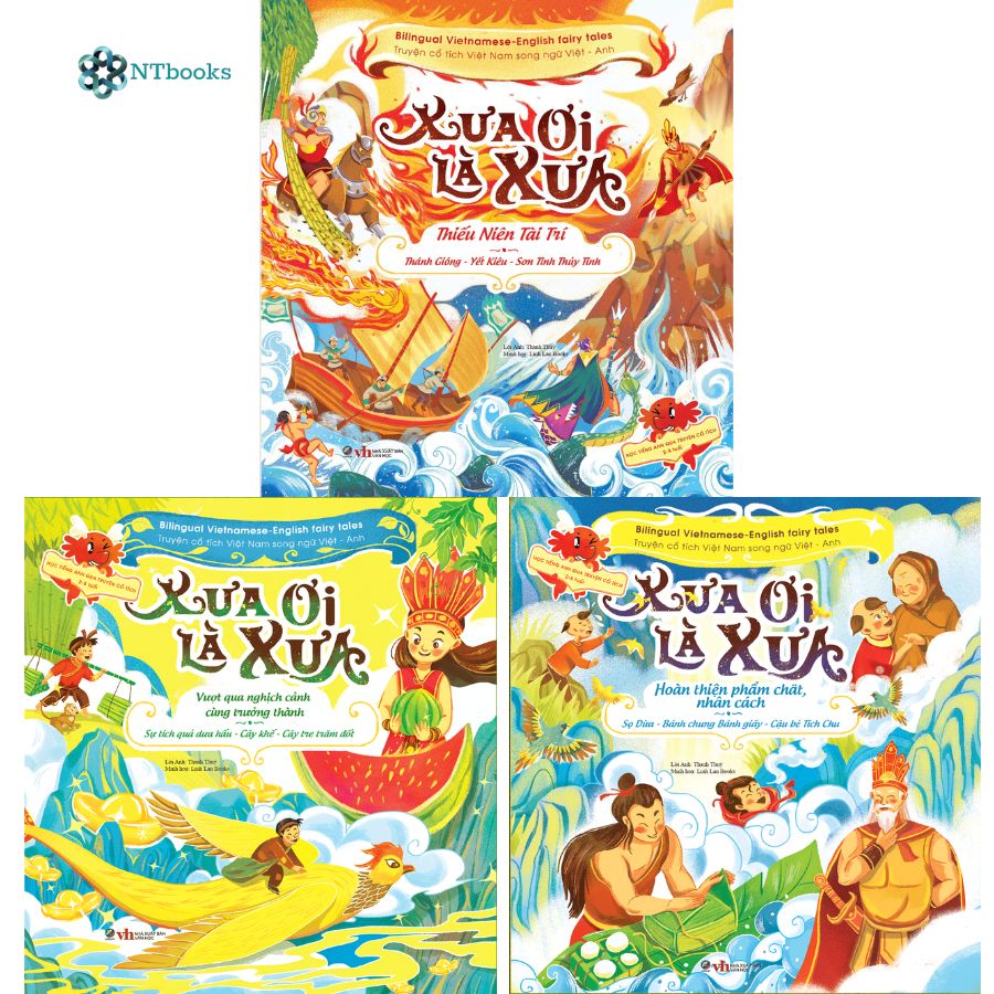 Combo 3 cuốn sách Xưa ơi là xưa - Truyện cổ tích Việt Nam chọn lọc Song ngữ Việt - Anh - Quét mã QR để xem hoạt hình - NTbooks