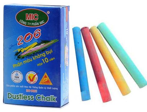 Combo 5 hộp Phấn màu/phấn trắng không bụi Mic ( 10 viên 1 hộp )
