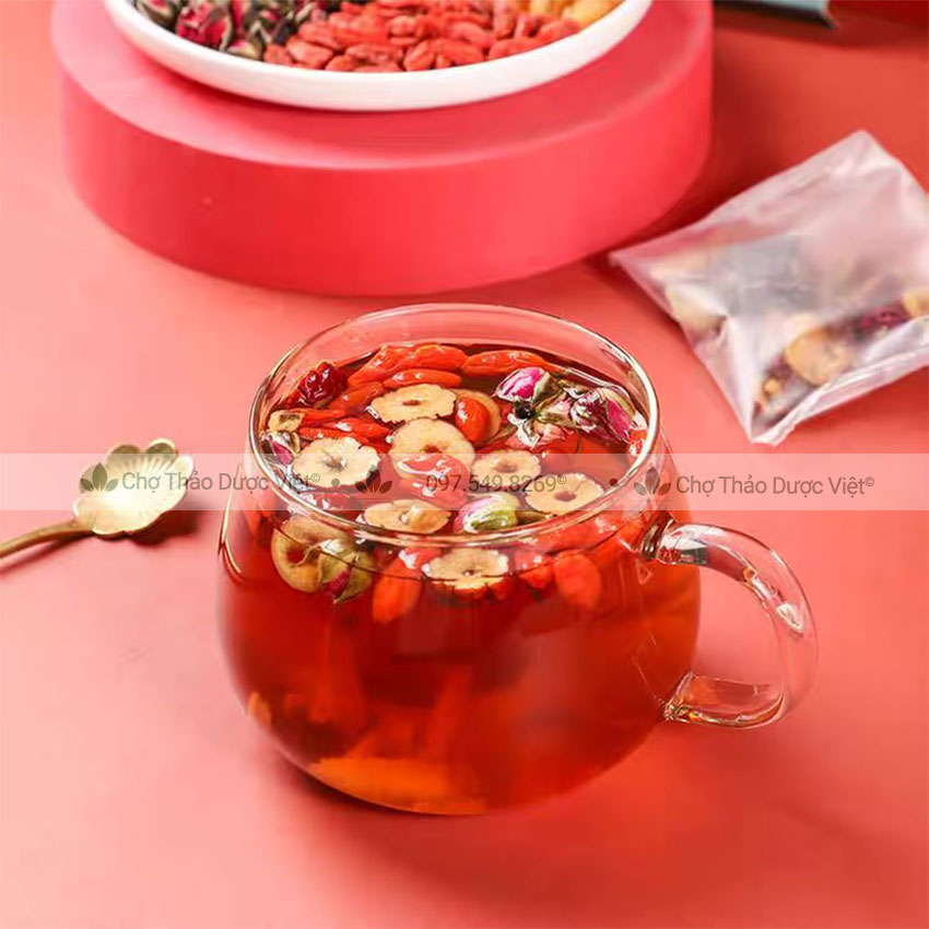 Trà đông trùng hạ thảo mix sẵn (Trà tứ vị bồi bổ sức khỏe, dưỡng nhan, tăng cường sức đề kháng)