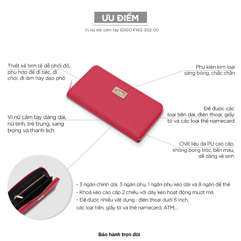 Women's Long Hand-Held Wallet Fw2-302-00
