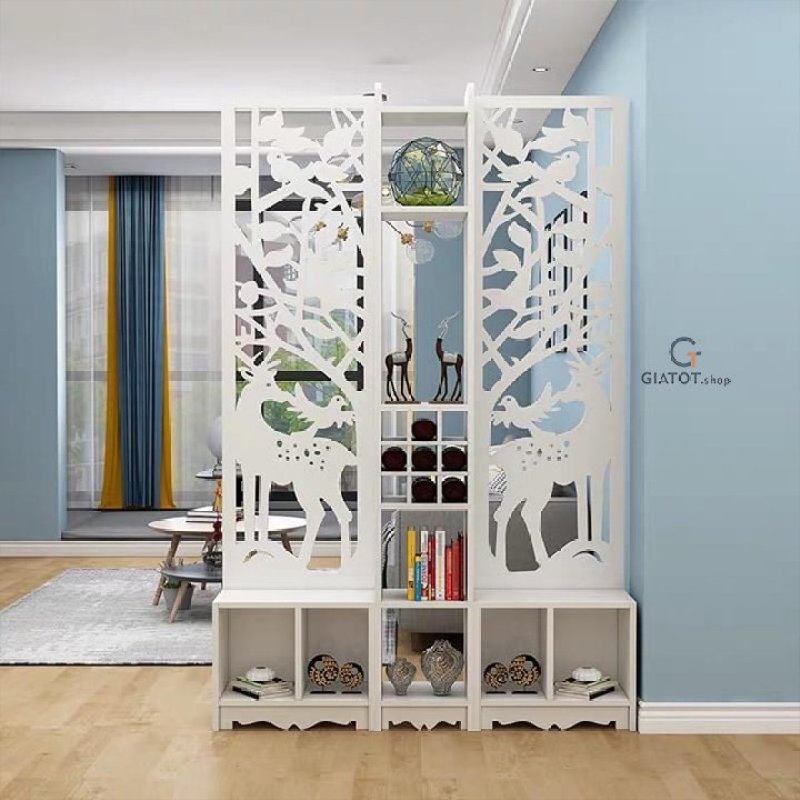 Bộ 2 vách ngăn liền 2 kệ hình sen trang trọng GTS335
