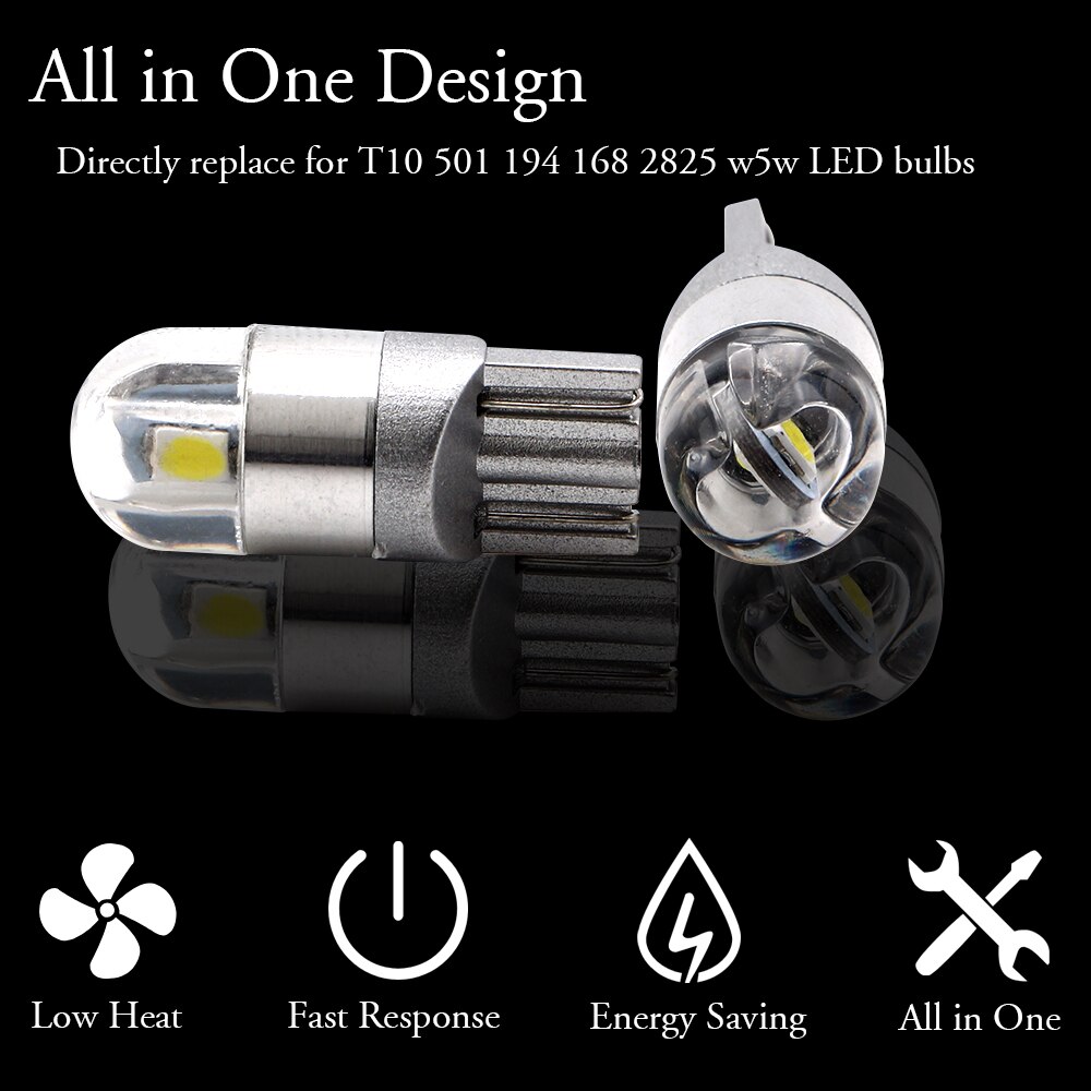 Bóng Đèn LED T10 2SMD 3030 Thủy Tinh Gắn Mặt Đồng Hồ, Light Sương Mù, Bulb Demi Xe Máy, Ô Tô