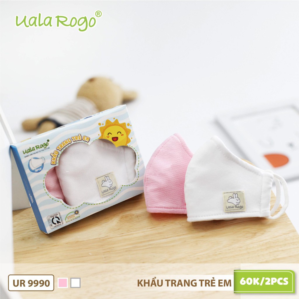 Khẩu trang vải kháng khuẩn Uala rogo 0-6 tuổi