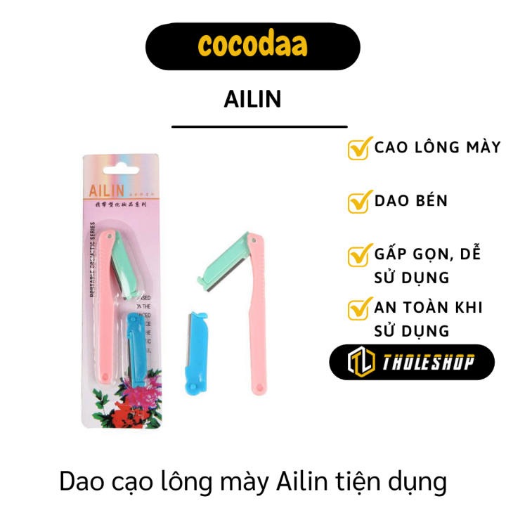 Dụng cụ cạo lông mày Ailin - Bộ dao cạo lông mày Ailin kèm lưỡi thay thế - Cạo lông mày đẹp điêu khắc chân mày- Dụng cụ trang điểm - Dụng cụ tỉa lông mày