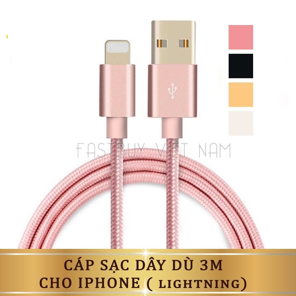 [HCM]SẠC SIÊU NHANH - CÁP SẠC IP/ IPAD DÀI 3 MÉT DÂY DÙ XOẮN XỊN CHỐNG ĐỨT GÃY DÂY CÁP DÂY CÁP DÀI DỄ DÀNG KẾT NỐI XA GẦN TÙY THÍCH ...