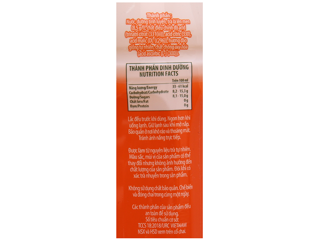 6 chai hồng trà đào C2 455ml