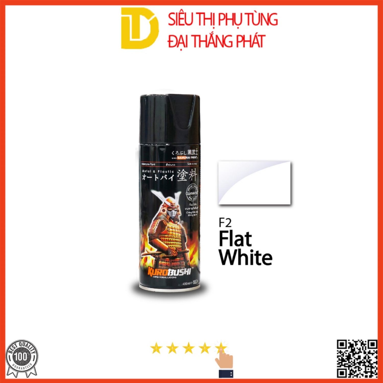 Sơn samurai, sơn xịt xe máy f2 màu trắng mờ
