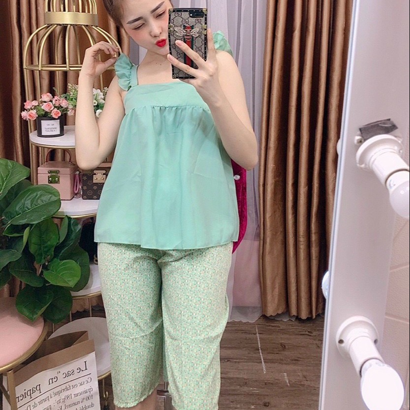 Set Đồ Lửng Bông Áo Trơn Kate Lụa Mềm Đẹp Dưới 49kg