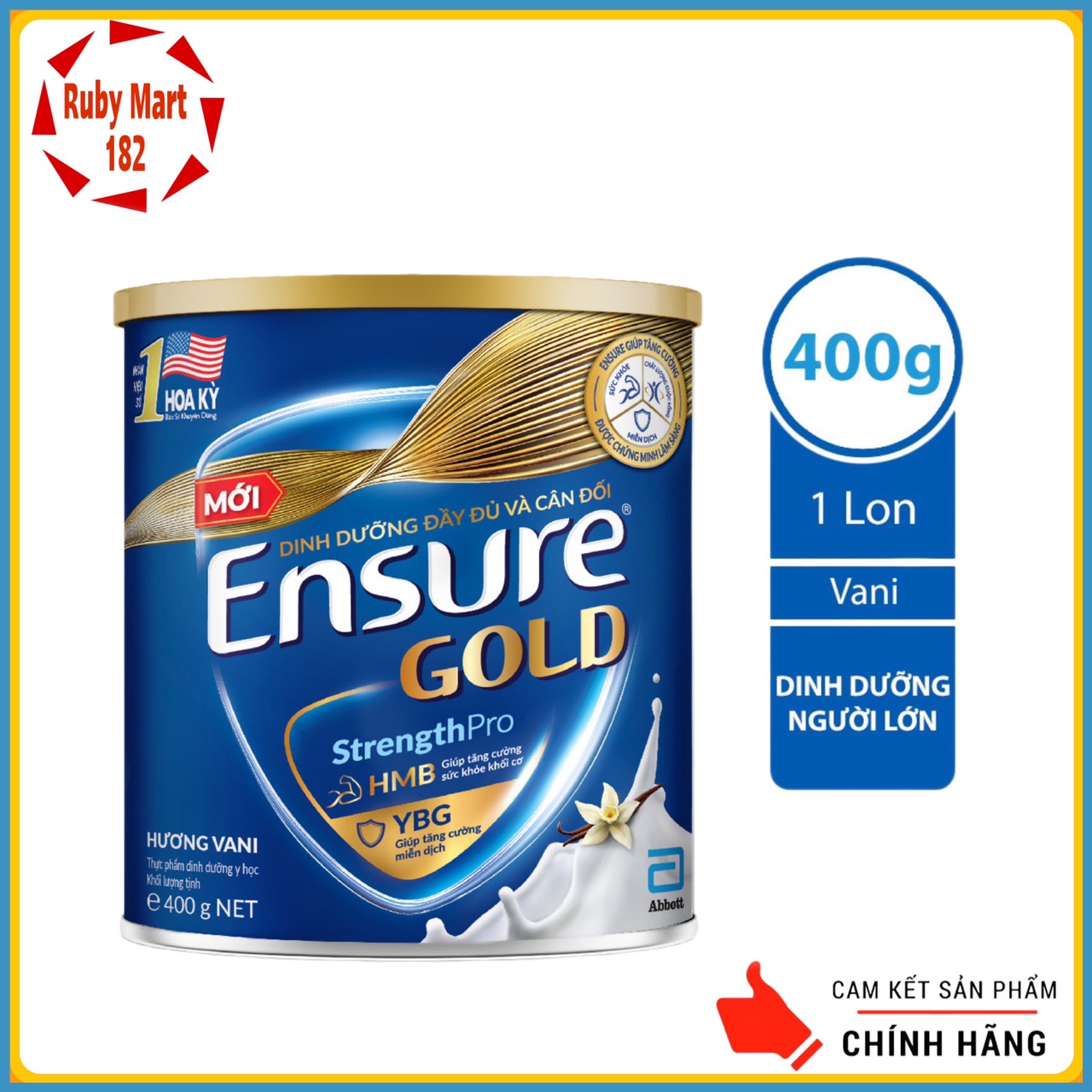 Sữa bột ensure gold hương vani lon 400g