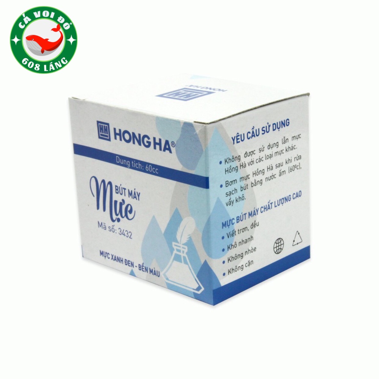 Mực bút máy Hồng Hà (3432) Xanh đen/Tím đậm