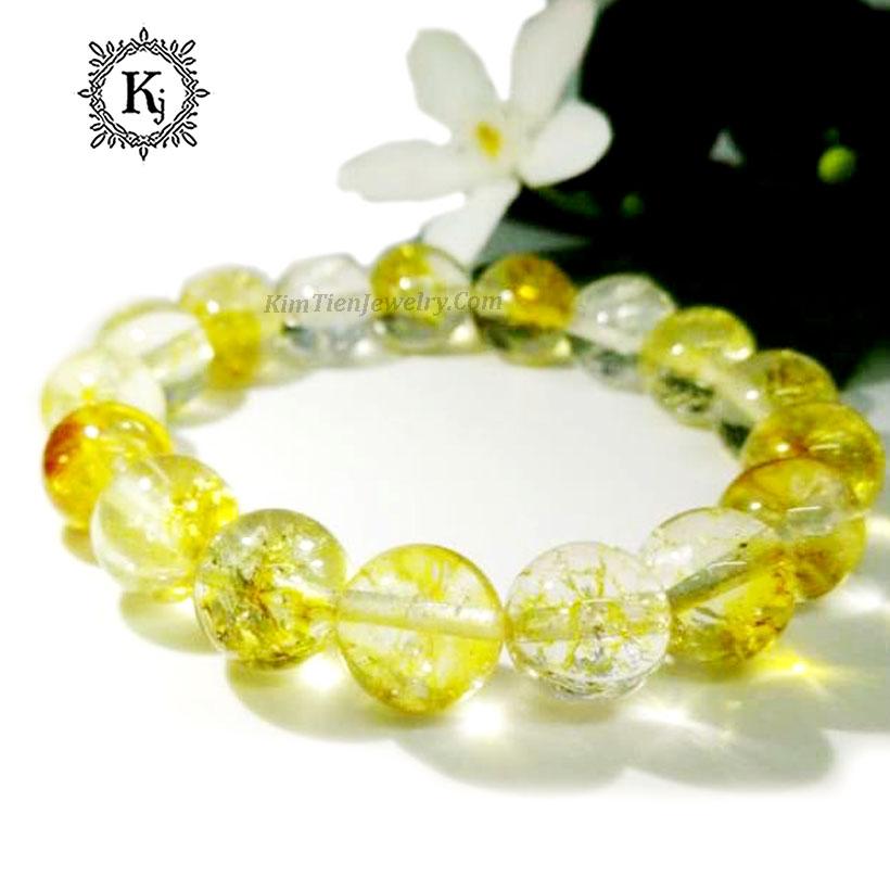Vòng Tay Phong Thủy Ưu Linh Vàng ( Có size 08 ly, 10 ly, 12 ly ) - Hợp Mệnh Thổ , Mệnh Kim - Mang Đến Bình An - Gia Tăng Vượng Khí - Tặng Kèm Dây, Đá Dự Phòng - Tặng Kèm Hộp Nhung Đỏ