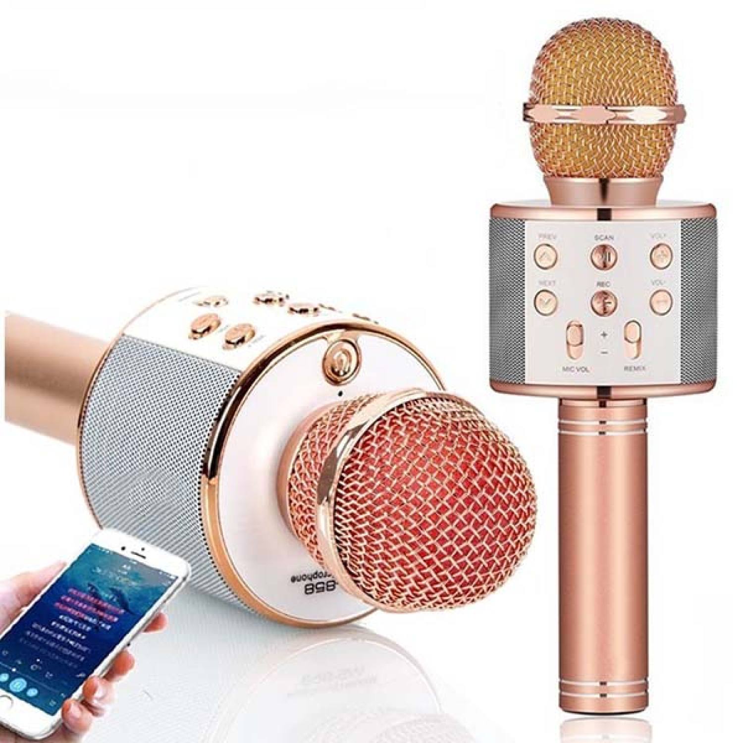 (lᴏại 1)Micro Karaoke Bluetooth - Micro Không Dây Cầm Tay WS-858