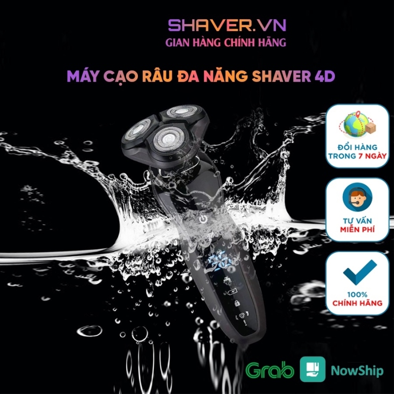 Máy cạo râu thông minh✟┅  Máy cạo râu thông minh chống nước SHAVER 4D màn hình LCD