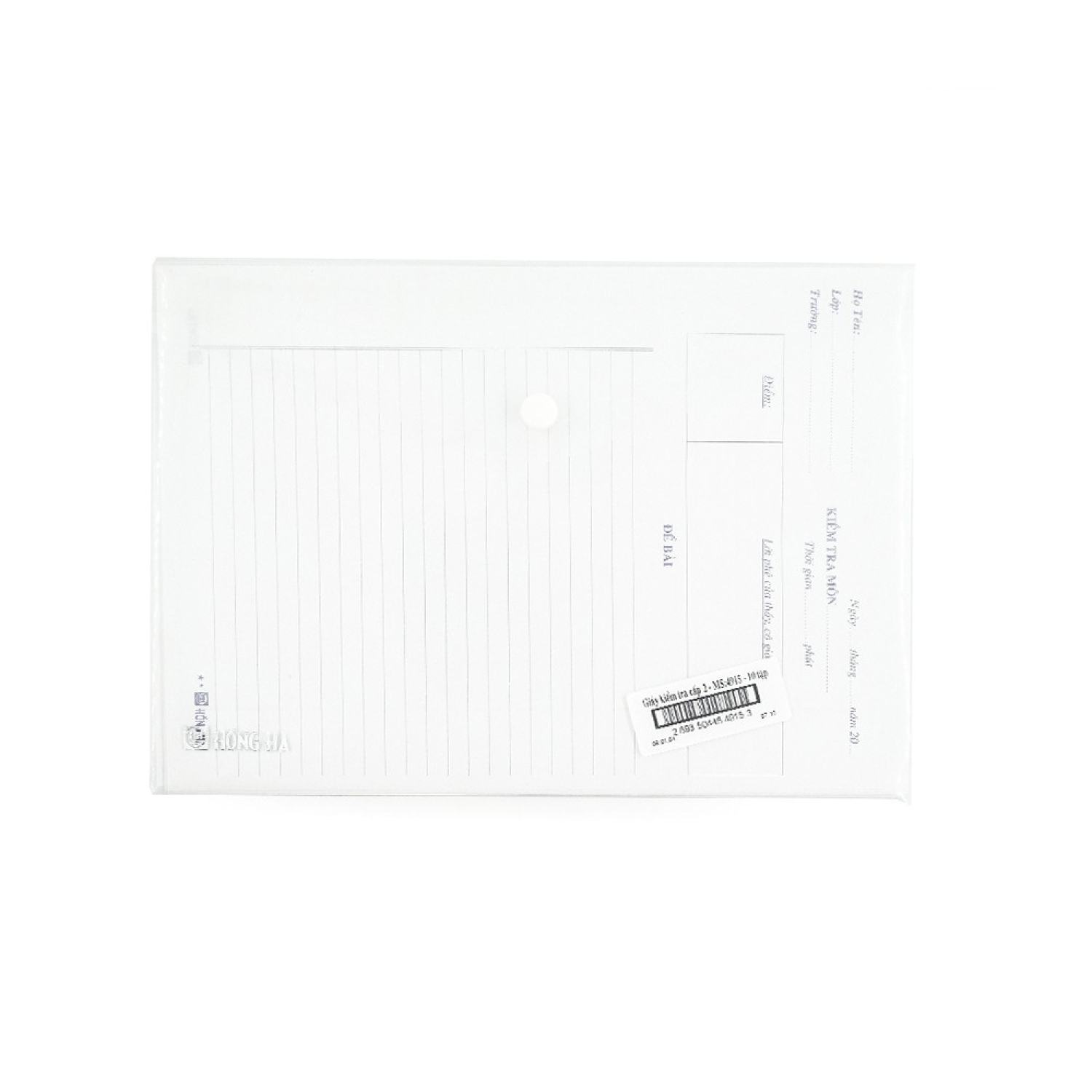 Giấy kiểm tra cấp 2 Hồng Hà  4915  Lẻ 1 tập ( 7 tờ đôi 1 tập ) là dòng giấy kẻ ngang dành cho học sinh Cấp II và Cấp III.