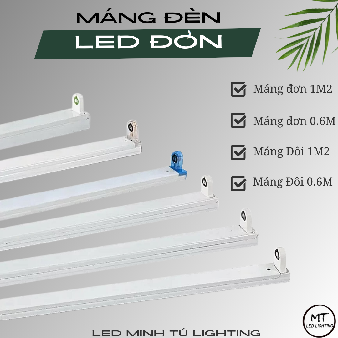 Máng đèn led đơn 1,2m - máng đèn led 1m2