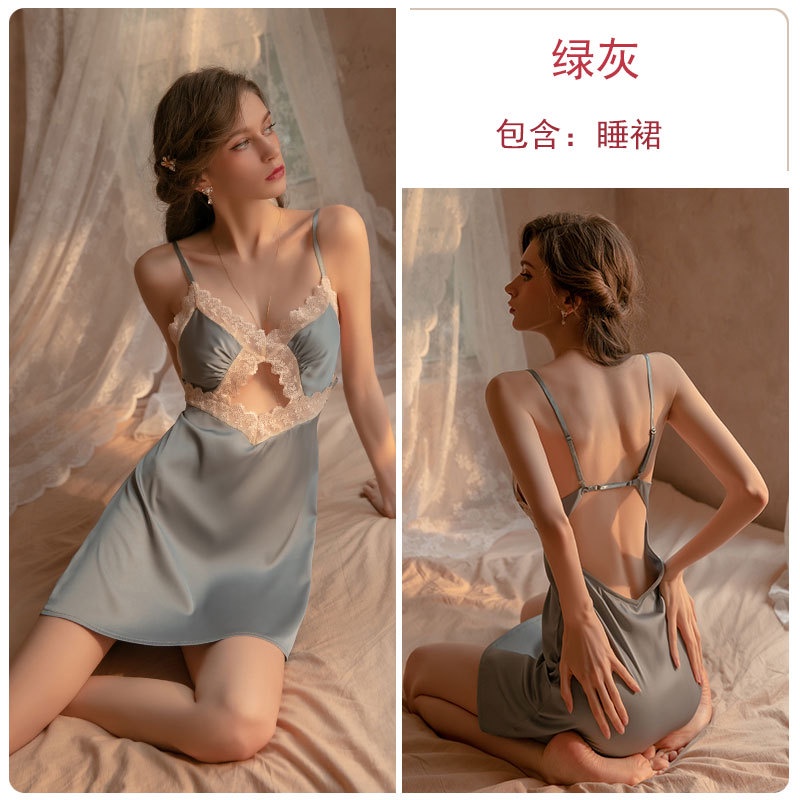 Váy ngủ lụa 2 dây viền ren Cao Cấp 1487