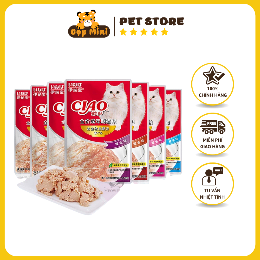 Pate Ciao cho mèo 6 vị gói 60g