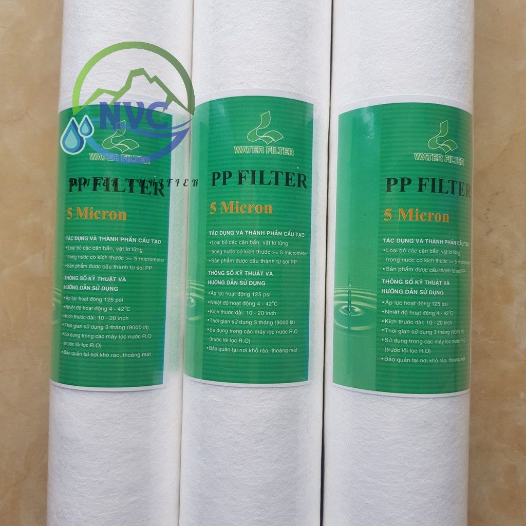 Combo 5 lõi lọc số 1 PP 5 micron 10 inch không bịt