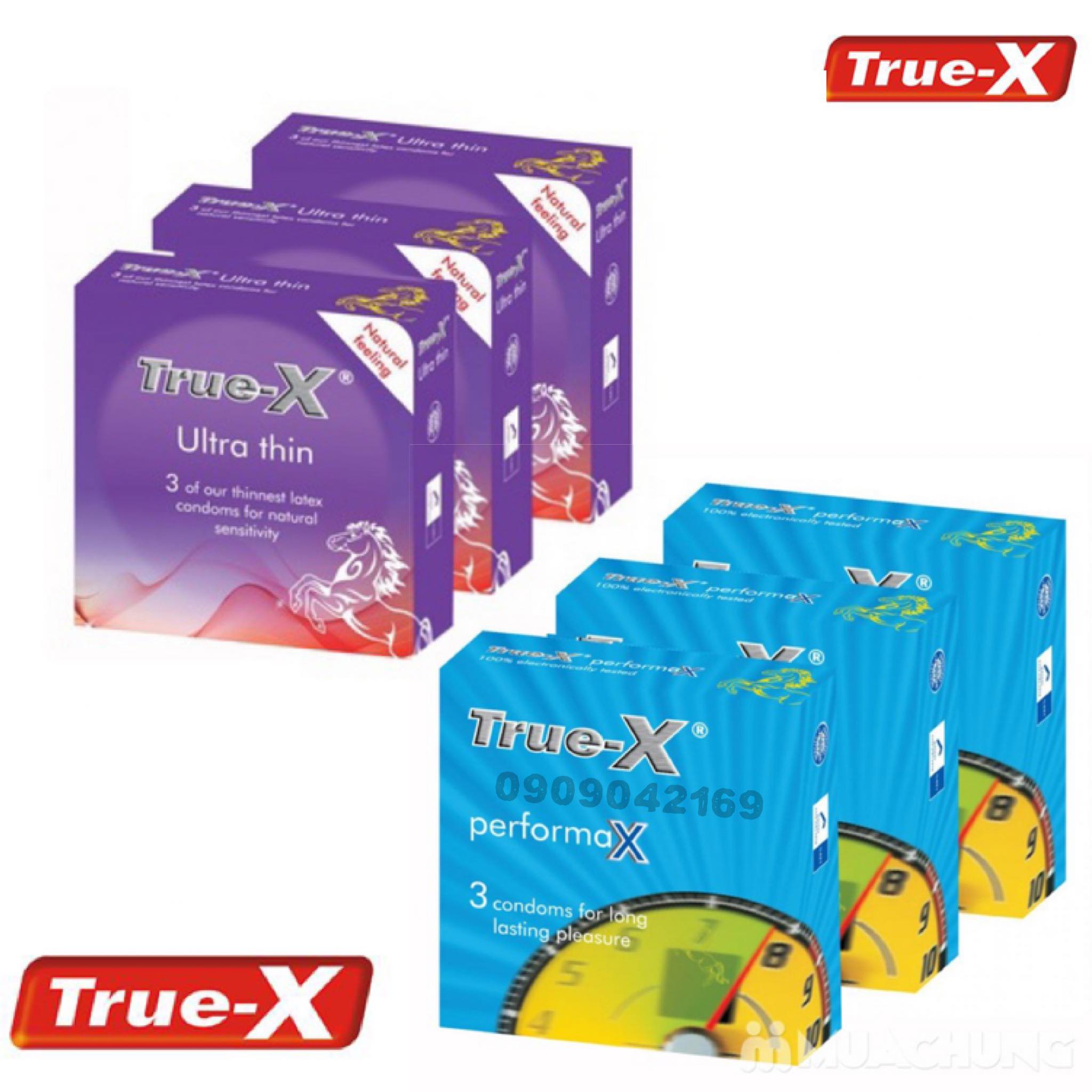 Combo 6 hộp bao cao su Kéo dài thời gian PerformaX + Ultra Thin Siêu Mỏng