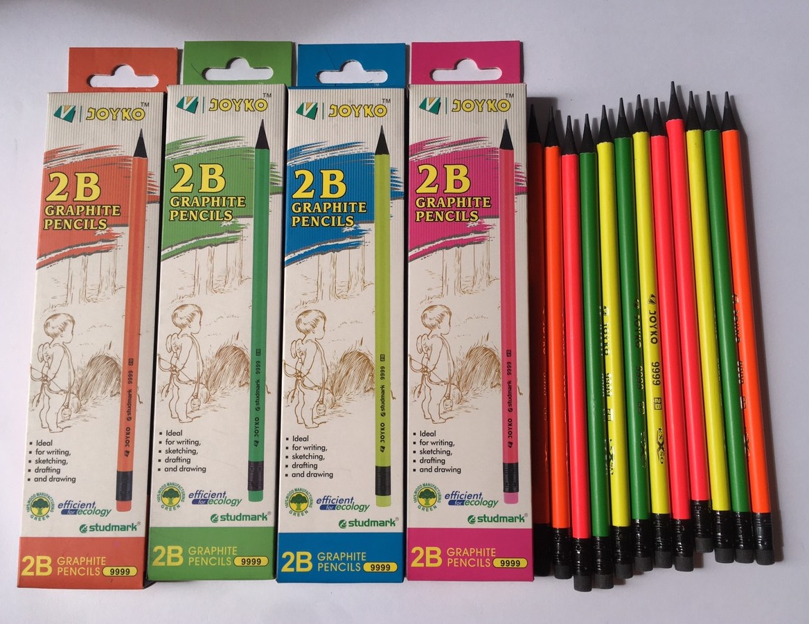 Hộp 12 Bút chì 2B thân dạ Quang JOYKO 9999