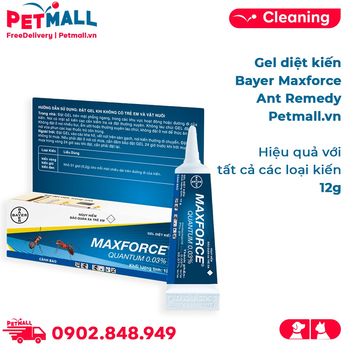 Gel diệt kiến Bayer Maxforce Ant Remedy 12g - Hiệu quả với tất cả các loại kiến Petmall