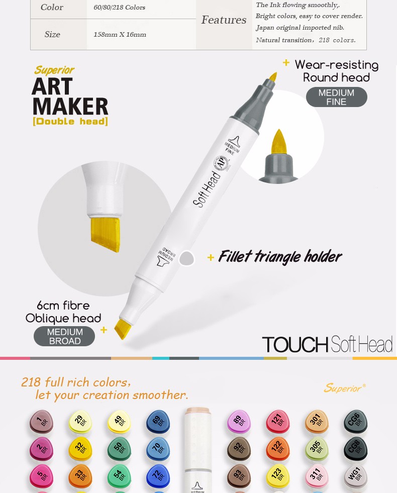 Bút Marker Superior Touch soft head ( bán lẻ 1 cây) Link 2
