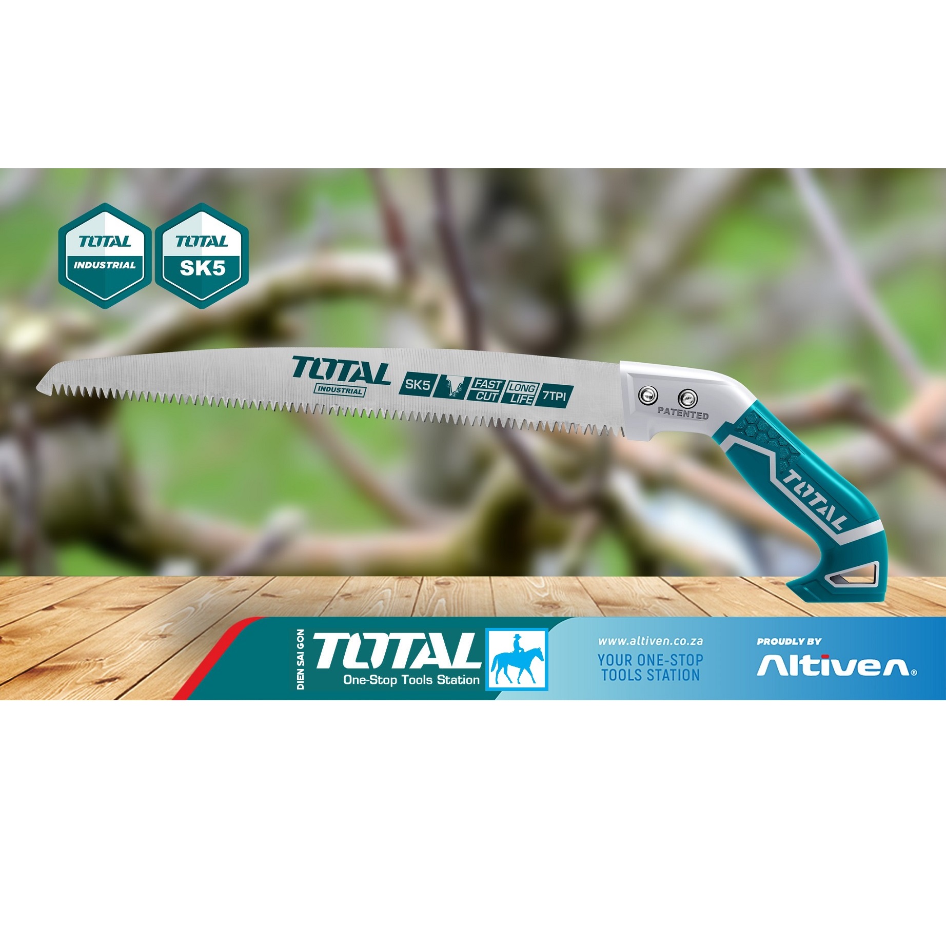 Cưa cắt cành cầm tay lưỡi cong 330mm 13inch TOTAL Chính hãng THT51133026