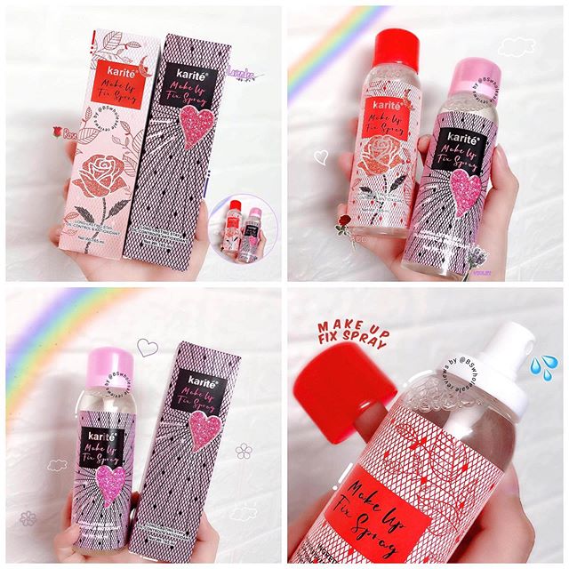 XỊT KHOÁNG KHOÁ NỀN CẤP ẨM KARITÉ Xịt khoá nền KARITE Make Up Fix Spray về hàng Lỗ chân lông luôn được se khít, tránh tình trạng bóng dầu, độ pH của da được cân bằng để luôn tươi tắn, khỏe mạnh