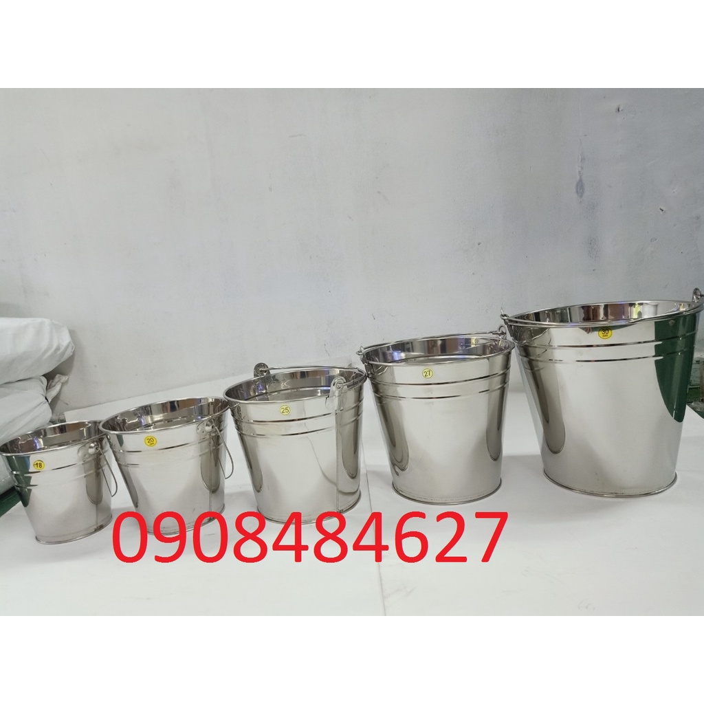 Xô quai inox có nắp đủ dung tích