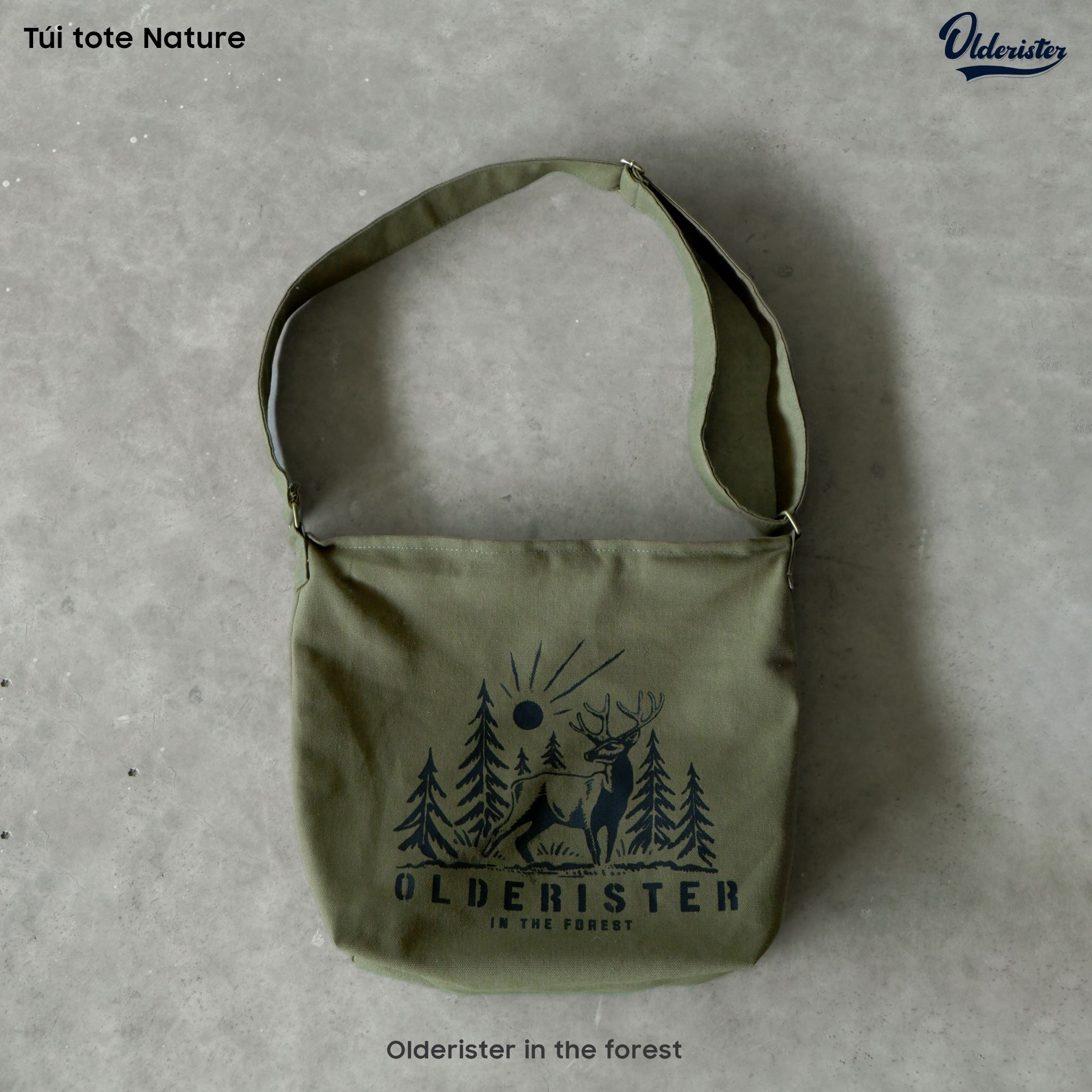Túi Tote đeo chéo canvas Nature - Olderister