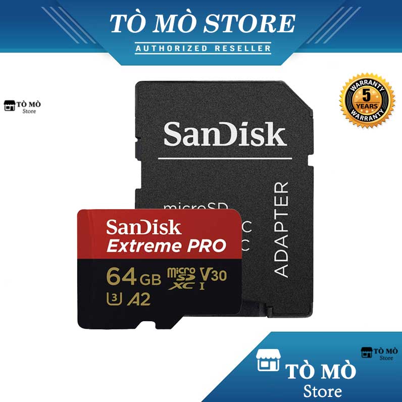 Thẻ Nhớ MicroSDXC SanDisk Extreme Pro V30 A2 64GB 200MB/s New 2023 - Bảo hành 5 năm