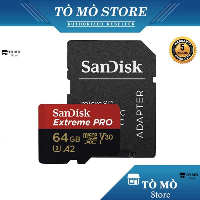 Thẻ Nhớ MicroSDXC SanDisk Extreme Pro V30 A2 64GB 170MB/s - Bảo hành 5 năm