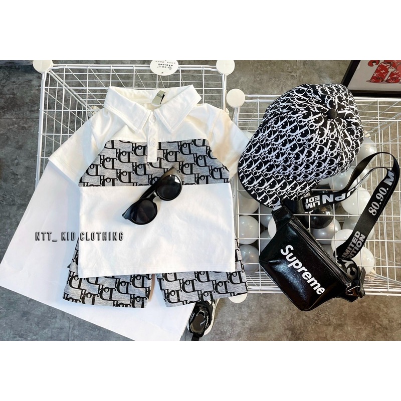 [SET BÉ TRAI] Bộ DIOR chất chơi kèm mũ cho bé trai