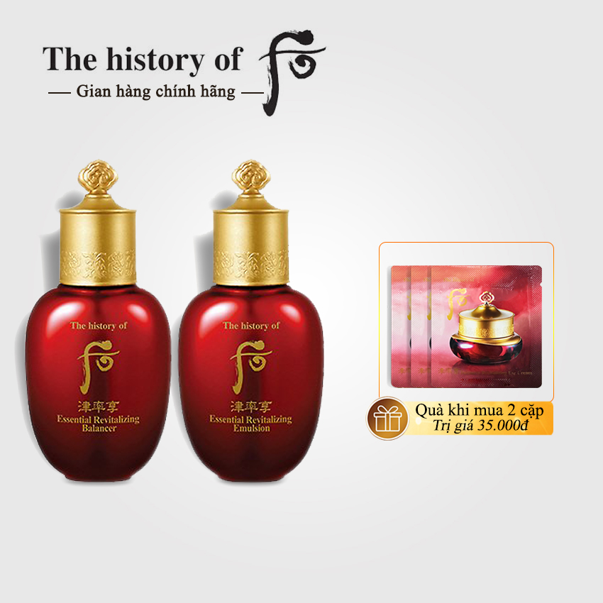Nước hoa hồng và sữa dưỡng Whoo Essential Revitalizing 20ml