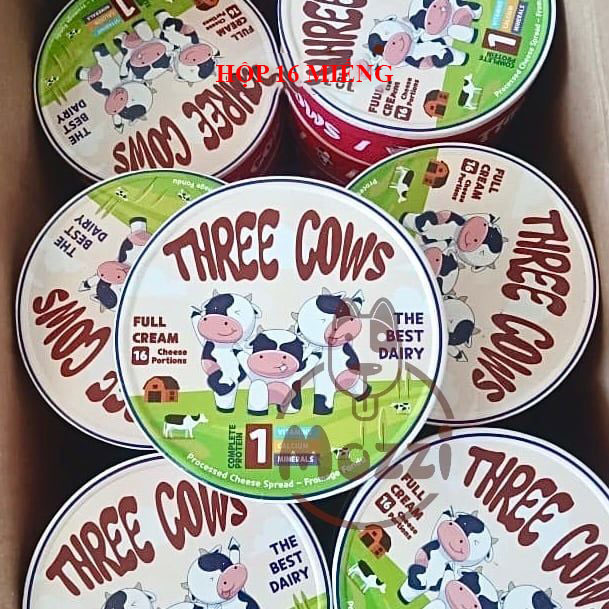 [HCM]Hộp phô mai Three Cows mới 16 miếng/hộp