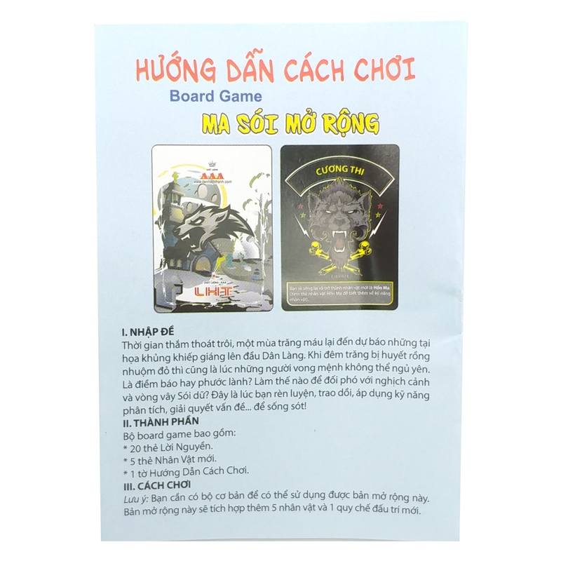 Boardgame Ma Sói Mở Rộng LHT