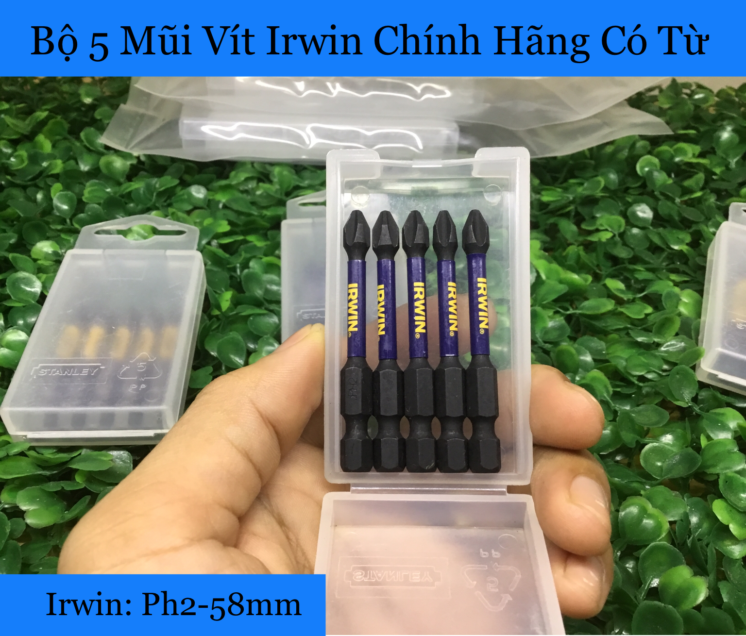 Bộ 5 mũi vít irwin chính hãng có từ ph2-58mm