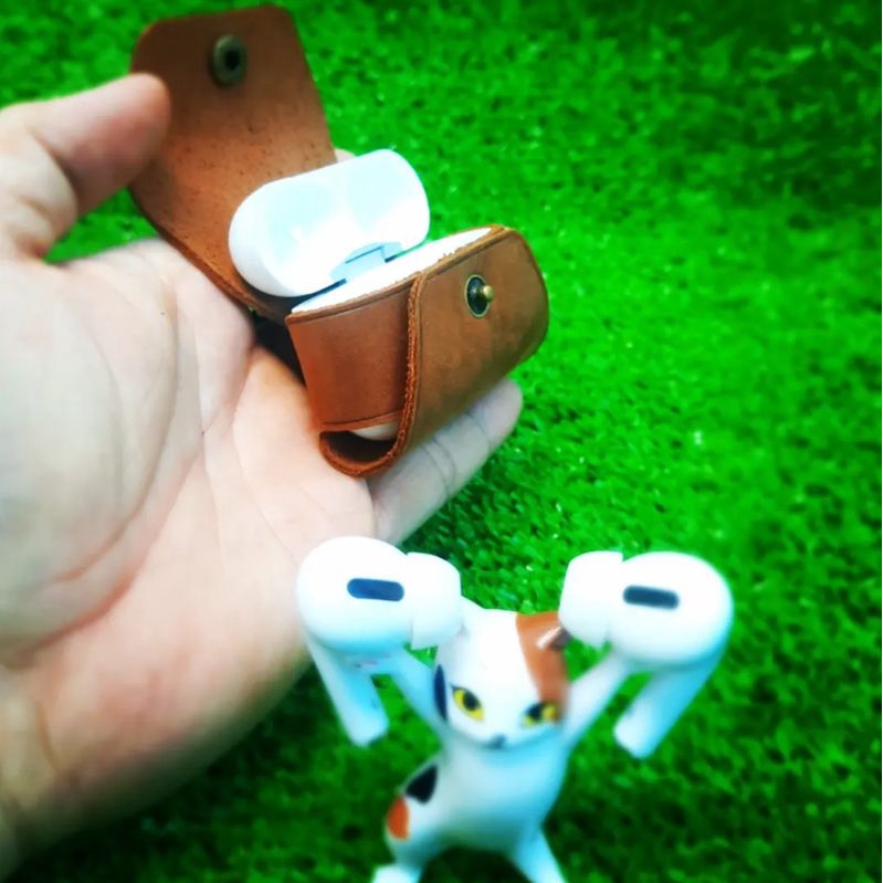 BAO DA AIRPODS PRO TỐI GIẢN ( DA THẬT)
