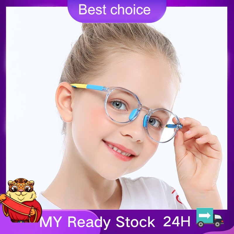 Giá bán 🔥 Còn hàng🔥Anti-blue Light Kids Glasses Optical Frame Children Boy Girls Computer Transparent Blocking Student Round Computer Glasses