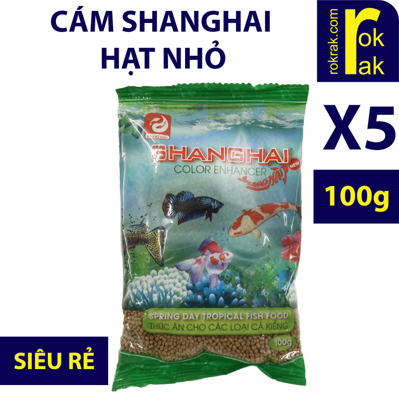 Thức ăn cho cá Shanghai 5 gói 100g hạt nhỏ