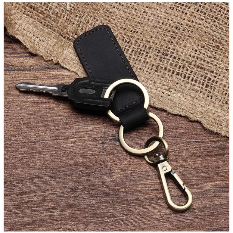 !!!Móc chìa Khoá Da Bò Thật - Handmade 100% - Khoá Đồng _DN5022