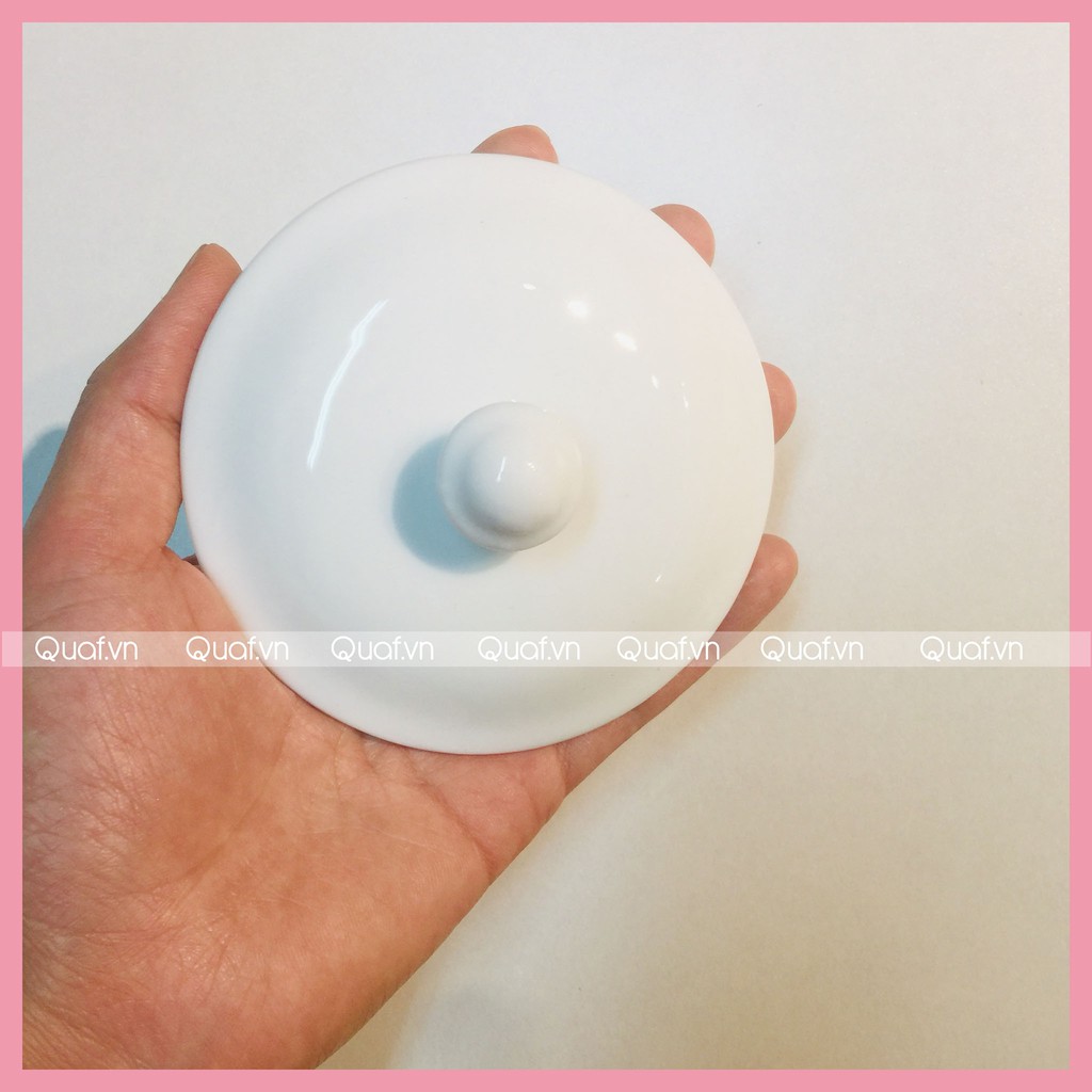 Nắp cốc sứ trắng Bát Tràng