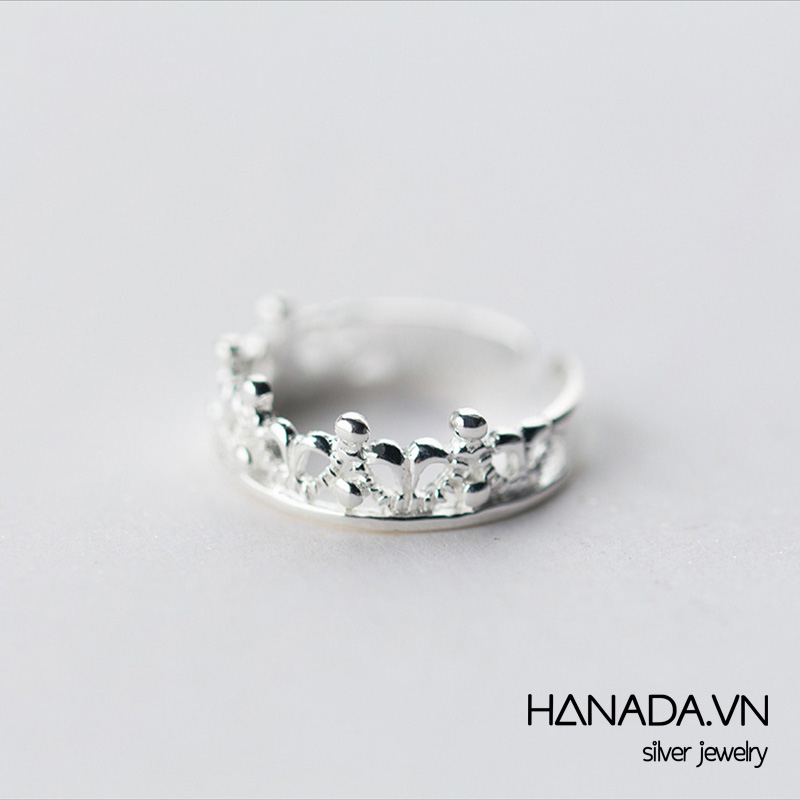 [ LAZXuhuong02 giảm 25K /199K] [HCM]Nhẫn Bạc 925 Hanada Vương Miện 0015